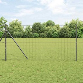 vidaXL Cerca Euro com 7 Postes 1x10 m Aço Galvanizado Cinza