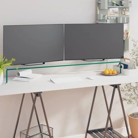 vidaXL Suporte de TV/monitores em vidro transparente 110x30x13 cm