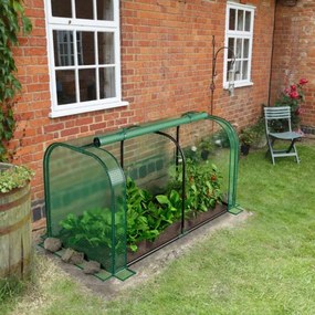 Mini estufa com porta com fecho de correr Cobertura impermeável em PE Estrutura metálica 118 x 55 x 60 cm - Verde