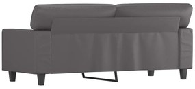 Sofá de 2 lugares 140 cm couro artificial cinza