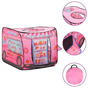 Tenda de brincar infantil com 250 bolas 70x112x70 cm rosa