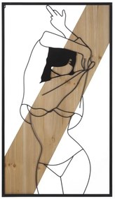PAINEL DE PAREDE TIRA -A- FERRO E MADEIRA CM 50X2X90