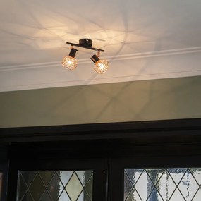 Projetores modernos pretos com cobre 2-luzes - Mesh