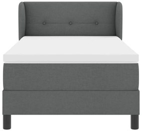 Cama Box com Colchão vidaXL em Cinza Escuro, 90x190 cm, Tecido