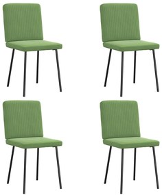 Cadeiras de jantar 4 pcs veludo verde-claro