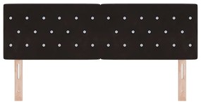 Cabeceira LED com botão de cristal, estofada em veludo preto, 80 cm