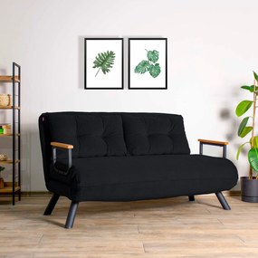Sofá-Cama de 2 Lugares Sando – Preto – 175 cm x 133 cm