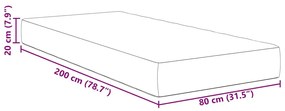Colchão de Molas Pocket Creme - Sensação Média - 80x200x20 cm Tecido