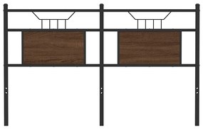 Cabeceira de cama 150cm derivados madeira/aço carvalho castanho