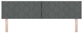 Cabeceira LED Design Blocos de Diamante Cinza Escuro 180 cm Tecido