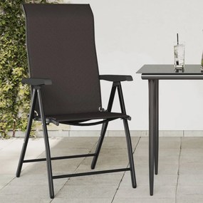 vidaXL Cadeiras de jardim dobráveis 8 pcs vime PE cor preto café