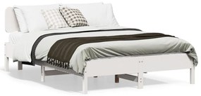 Cama sem colchão 120x190 cm madeira de pinho maciça branco