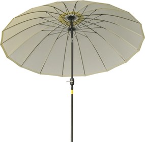 Guarda-sol vertical redondo e inclinável para jardim, com 18 varas, manivela, mastro em metal e fibra de vidro, Ø 2,5 m, poliéster de alta densidade,