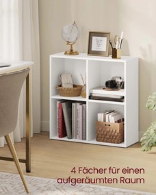 Estante com quatro compartimentos 24 x 66 x 66 cm Branco