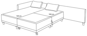 Sofá-Cama de Canto Matris – Vermelho Claret – 285x90x192 cm