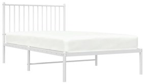 Estrutura de cama com cabeceira 100x190 cm metal branco