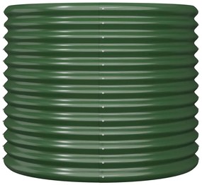 Vaso/floreira de jardim aço revestido a pó 80x80x68 cm verde