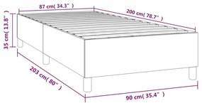 Estrutura de cama com molas 90x200 cm tecido castanho-escuro