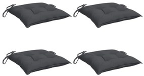 Almofadões de cadeira 4 pcs 50x50x7 cm tecido oxford antracite
