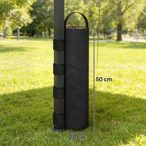 Conjunto de 8 Sacos de Peso para Tendas (NÃO INCLUIDA) Sacos de Areia em Tecido Oxford 600D Para Pernas de Toldo Sem Areia Preto