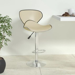 vidaXL Banco de bar couro artificial cor creme
