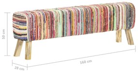 Banco tecido chindi 160 cm multicor