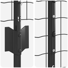 Cerca Euro com 10 Postes U Cinza 1.6x10 m Aço