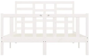 Cama sem colchão 120x200 cm madeira de pinho maciça branco