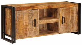 Gabinete para TV Castanho Madeira de manga sólida e rugosa