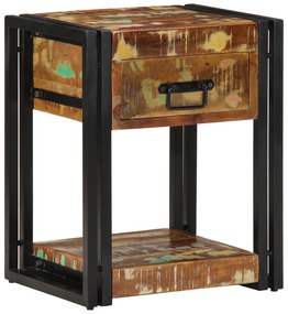 vidaXL Criados-mudos 2 pcs 40x35x50 cm Madeira Sólida Recuperada