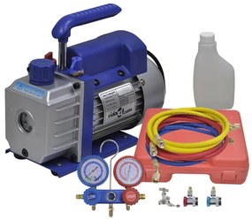 vidaXL Bomba de vácuo estágio único com conjunto manómetros de 2 vias