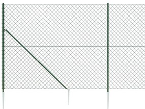 Cerca de arame com estacas de fixação 2,2x10 m verde