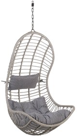 Cadeira suspensa em rattan cinzento com suporte PINETO Beliani