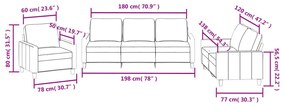 3 pcs conjunto sofás c/ almofadões couro artificial cor creme