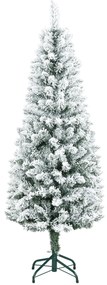 HOMCOM Árvore de Natal Artificial Coberta de Neve 150 cm com 317 Ramos e Suporte de Metal Árvore Natalícia para Sala Interior Verde | Aosom Portugal