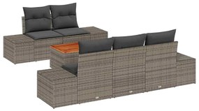 Conjunto de Sofás de Jardim 6 pcs Cinzeto 55 x 55 x 37 cm