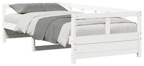 Sofá-cama 80x200 cm madeira de pinho maciça branco