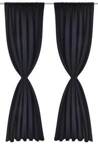 Cortinas pretas blackout 2 peças 135 x 245 cm