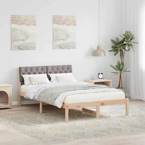 vidaXL Estrutura da cama com cabeceira Marrom e taupe 120 x 200 cm