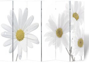 Biombo dobrável com estampa de flores 217x170 cm