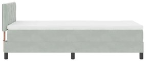 Cama com Box Spring e Colchão vidaXL Cinza Claro 90x200 cm Veludo