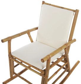 Cadeira de baloiço em bambu cor natural e branco FRIGOLE Beliani