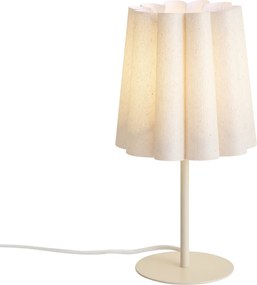Candeeiro de Mesa Japandi Bege com Abajur de Tecido 35cm - Jenni