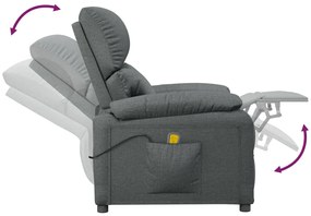 Poltrona de massagens tecido cinzento-escuro