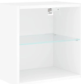 8pcs móveis de parede p/ TV c/ LEDs derivados de madeira branco