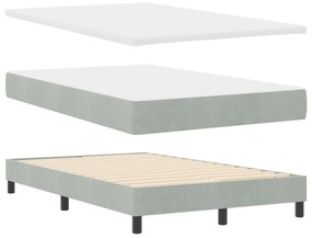 Cama Box com Colchão vidaXL Cinza Claro 120x200 cm Veludo