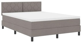 Cama Box Spring com Colchão e LED Taupe 140x200 cm Tecido