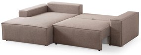 Sofá-Cama de Canto Pırlo – Castanho – 260x78x170 cm