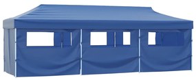 Tenda para festas pop-up dobrável c/ 8 paredes 3x9 m azul