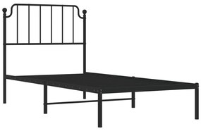 Estrutura de cama com cabeceira 90x190 cm metal preto